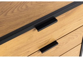 Bibliotecă neagră în decor de stejar 85x141 cm Swindon - Actona