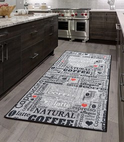 Covor de bucatarie Cup Gri anti-alunecare lavabil 100 x 200 cm