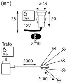 SET 5x corp de iluminat încastrat de exterior LED/0,16W IP67 MICRO 230V Paulmann 98891