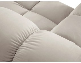 Colțar modular bej cu tapițerie din catifea (cu colț pe partea dreaptă/în formă de "U") Bellis – Micadoni