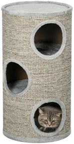 PawHut Turn Sisal pentru Pisici, Ansamblu cu Platforme Înveliș Moale, Φ38x70 cm, Gri | Aosom Romania