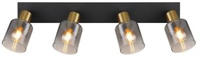Plafoniera 4L design modern Hollsy negru, auriu