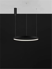 Lustra LED suspendata design modern circular PERRINE D-60cm neagra