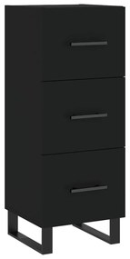 828629 vidaXL Servantă, negru, 34,5x34x90 cm, lemn compozit