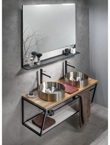 Chiuvetă argintie rotundă din oțel inoxidabil ø 38 cm Aurum – Sapho