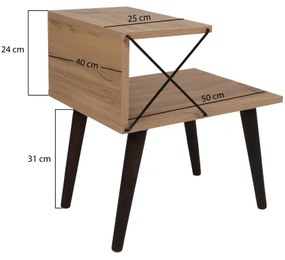 Noptieră CROSS 55x50 cm maro