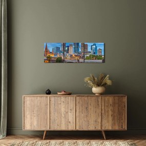 Tablou cu orașul Melbourne (cu ceas) (90x30 cm)