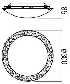 Plafonieră LED Redo 05-865 ARTEMIS LED/12W/230V d. 30 cm argintiu
