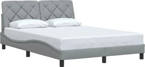 vidaXL Cadru de pat fără saltea, gri deschis, 140x200 cm, textil