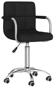 vidaXL Scaun de bucătărie pivotant, negru, material textil
