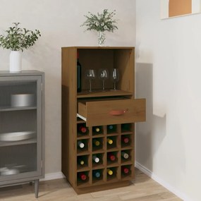 Dulap de vinuri, maro miere, 45x34x100 cm, lemn masiv de pin maro miere, 1