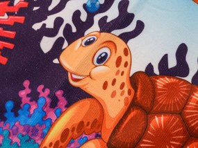 Poncho pentru copii TURTLE AND FISH albastru 60 x 90 cm Dimensiune: 60 x 90 cm