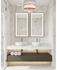 Plafonieră Duolla DUO 1xE27/15W/230V d. 40 cm bej/auriu