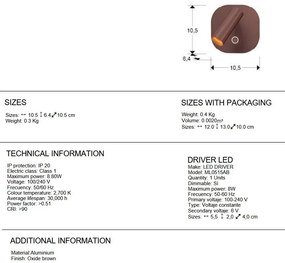 Aplica LED design modern Biblos maro oxid