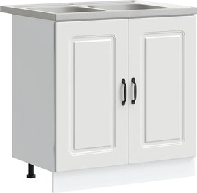 vidaXL Dulap de bucătărie Kalmar Alb 80 x 46 x 81,5 cm Lemn compozit