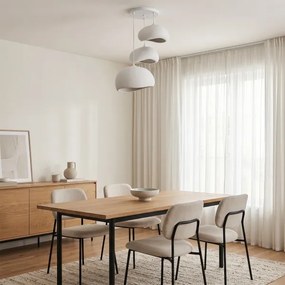Pendul WABI SABI pe cablu, 3xE27/40W/230V, Ø 76 cm, alb - BRILAGI