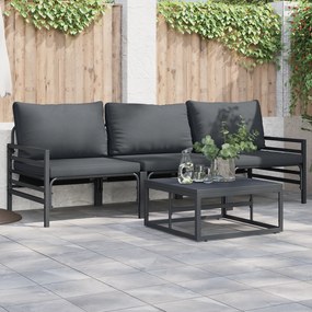vidaXL Set de canapele pentru grădină 3 pcs Antracit Oțel
