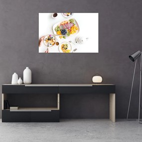 Tablou cu farfurie cu fructe pe masă (90x60 cm)
