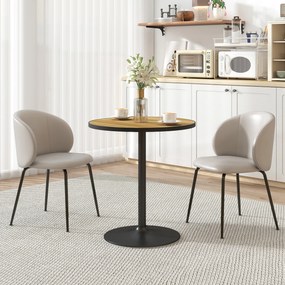 HOMCOM Masa de dining rotundă, Imitație de stejar, design compact, pentru 2-4 persoane, Stejar | Aosom Romania