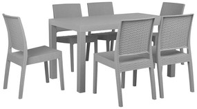 Set de masă pentru grădină Fossil (gri deschis) (pentru 6 persoane). 1011768