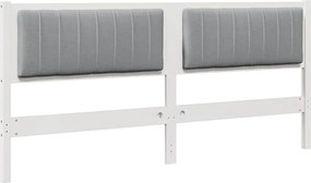 vidaXL Tăblie tapițată cu headboard Alb 180 cm Lemn de pin masiv