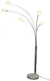 Lampadar din metal cromat/marumra/sticla THIS &amp; THAT 220 cm negru, 5 becuri
