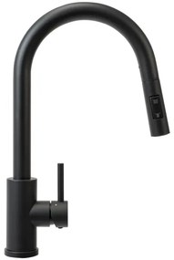 REA-B9147 - Baterie pentru chiuvetă FRESH cu duș extractabil, 39,5 cm, negru mat