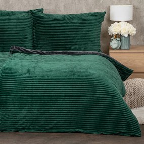 Lenjerie de pat din microflanel 4Home Stripe verde, 140 x 200 cm, 70 x 90 cm