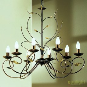 Candelabru design rustic cu 8 brate Luca LU 1571/8 Antik OR