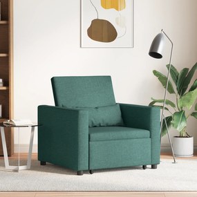 vidaXL Canapea Folie 3 în 1 Convertible Verde Închis