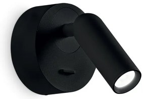 Aplica moderna cu spot LED directionabil BEAN ROUND AP neagra