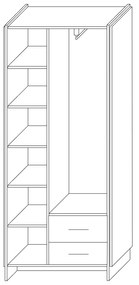 Dulap, stejar wotan negru, AMONI 2D2S 45