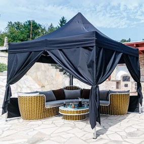 INSTENT PRO Cort de grădină  3 x 3 m, negru, 4 laturi