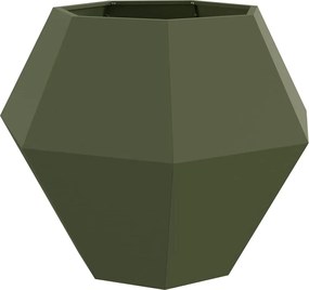 vidaXL Jardinieră Verde măsliniu 100 x 100 x 80 cm Oțel