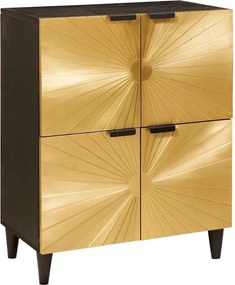 vidaXL Dulap lateral cu depozitare Negru și Aur 60 x 33,5 x 75 cm