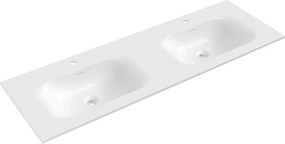 Mexen Vela chiuvetă dublă încastrată în blat 141 x 46,5 cm, alb lucios - 25231400D