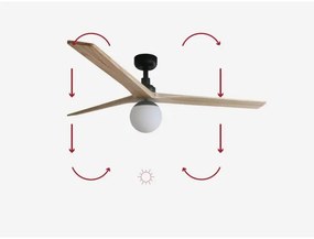 Ventilator de tavan FARO 34282-11L KLIM L 1xE27/15W/230V lemn/negru + telecomandă