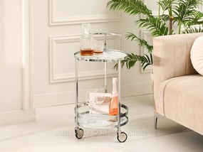 Măsuță de cafea Alfonzo (marmură albă + crom). 1111550