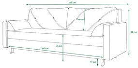 Supermobel Canapea ASTRA, 220x88x85, itaka 10