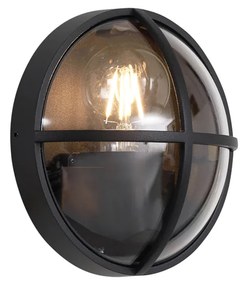Lampă de perete pentru exterior neagră rotundă IP65 - Target