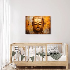 Tablou pe sticlă - Buddha, pictură în ulei (70x50 cm)