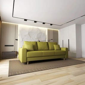 Canapea extensibilă dumonde cu ladă de depozitare si sezut confortabil din spuma high-density, Kronos Enjoy Verde 210x100 cm
