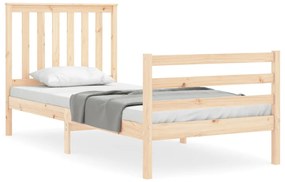 3194211 vidaXL Cadru de pat cu tăblie single, lemn masiv