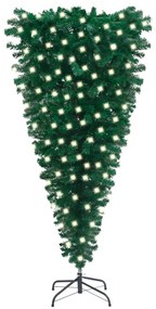 Pom de Craciun artificial inversat cu LED-uri, verde, 180 cm 1, 180 cm