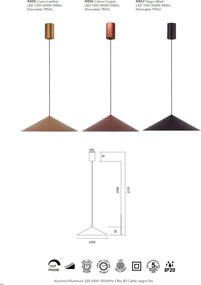 Lustra/Pendul LED stil minimalist CONO D-30cm cupru