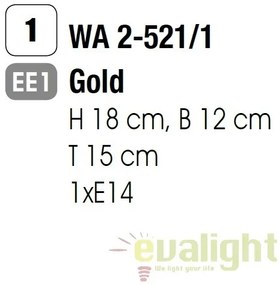 Aplica perete stil clasic Marie Claire 1 WA 2-521/1 gold OR