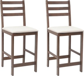 vidaXL Scaune de dining 2 pcs Maro deschis 40 x 47,5 x 99,5 cm