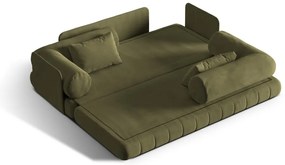 Canapea verde extensibilă cu tapițerie din catifea 206 cm Kemi – Cosmopolitan Design