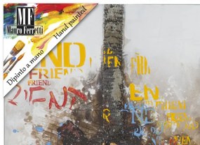 Tablou decorativ multicolor din lemn de pin si panza, 120 x 3,5 x 90 cm, Guitars A Mauro Ferreti