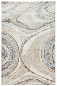 60x100 cm Covor premium Copper, 70% Polyester și 30% Polipropilenă, Design Modern, Crem/Auriu, Densitate 2500 gr/m2, EFHE7831003